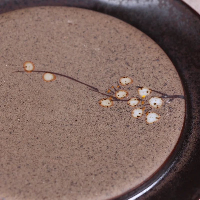 Deyuanchang Purple Clay Pot Mat Tea Pot Base Japanese Dry Pour Tea Tray Tea Table Ceramic Saucer Kung Fu Tea Utensils Pot Tray