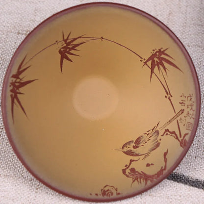 Deyuanchang Purple Sand Bamboo-Hat Type Cup Tea Cup Tea Cup Yixing Zisha Cup Master Cup Handmade Kung Fu Tea Cup Single Cup