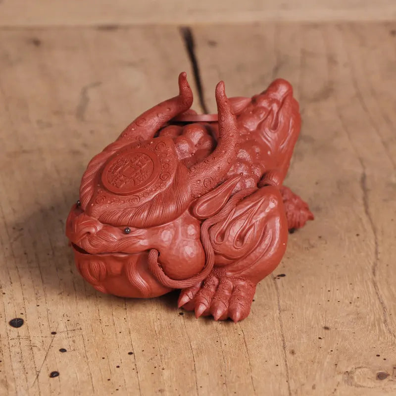 Deyuanchang Purplue Sand Tea Pet Decoration Handmade Boutique Supportable Money Drawing Pi Xiu Golden Toad Creative Tea Ceremony