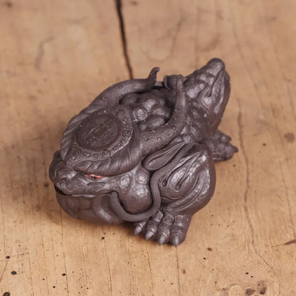 Deyuanchang Purplue Sand Tea Pet Decoration Handmade Boutique Supportable Money Drawing Pi Xiu Golden Toad Creative Tea Ceremony
