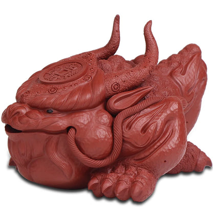 Deyuanchang Purplue Sand Tea Pet Decoration Handmade Boutique Supportable Money Drawing Pi Xiu Golden Toad Creative Tea Ceremony