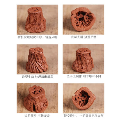 Deyuanchang Tea Ceremony Utensils Purple Sand Cover Holder Cover Descending Slope Mud Handmade Stump Cover