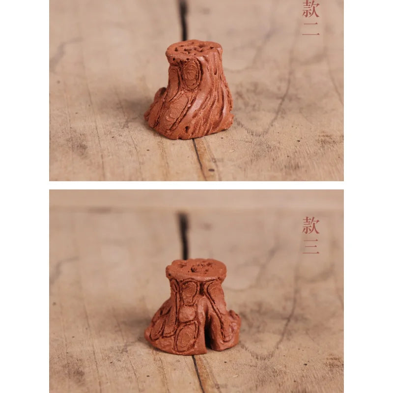 Deyuanchang Tea Ceremony Utensils Purple Sand Cover Holder Cover Descending Slope Mud Handmade Stump Cover