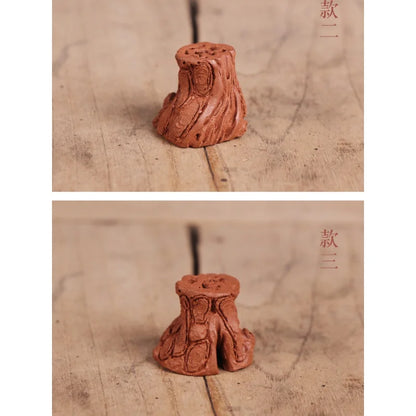 Deyuanchang Tea Ceremony Utensils Purple Sand Cover Holder Cover Descending Slope Mud Handmade Stump Cover