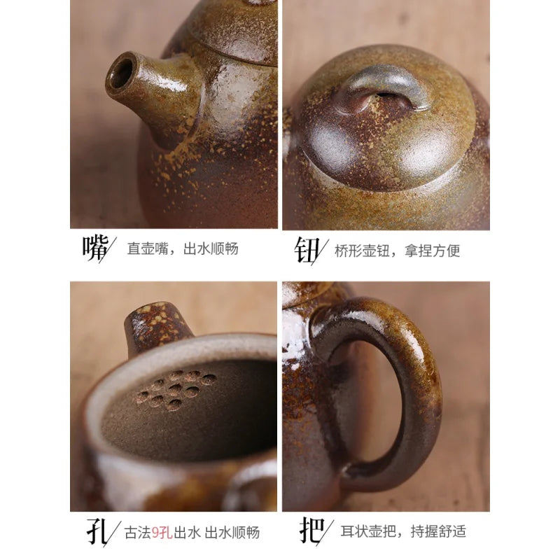 Deyuanchang Yixing Purple Clay Pot  Firewood Burning Qin Quan Pot Green Gray Section Firewood Burning Authentic Tea Making House