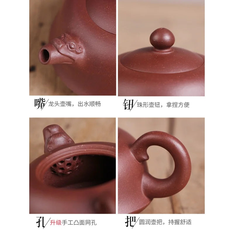 Deyuanchang Yixing Purple Clay Pot Handmade Bottom Trough Purple Clay Opportunity Knocks Little Shenlong Aid Chen Liping Semi-Ha