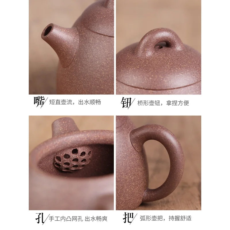 Deyuanchang Yixing Purple Clay Pot Handmade Colorful Qin Quan Pot Aid Xu Quanmin Half-Handmade