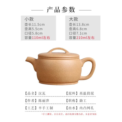 Deyuanchang Yixing Purple Clay Pot Handmade High Temperature Segment Mud Hanwa Pot Aid Chen Liping Semi-Handmade