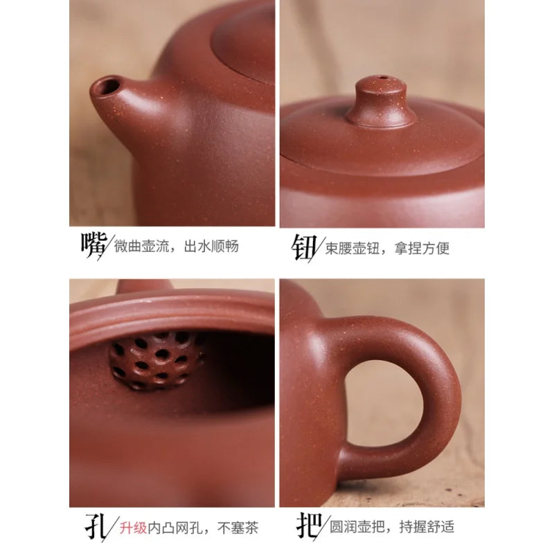 Deyuanchang Yixing Purple Clay Pot Handmade Raw Ore Bottom Trough Clear Sky Pot Aid Wu Marching Semi-Handmade