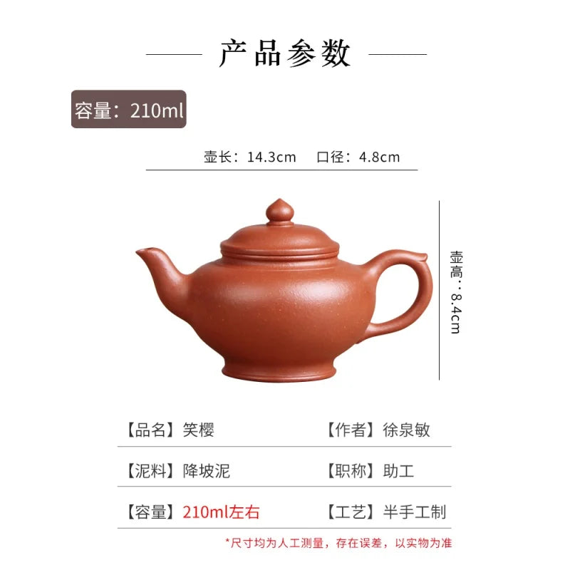 Deyuanchang Yixing Purple Clay Pot Handmade Raw Ore Descending Slope Mud Xiao Ying Teapot Aid Xu Quanmin Semi-Handmade