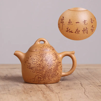 Deyuanchang Yixing Purple Clay Pot Handmade Raw Ore Golden Section Qin Quan Aid Xu Quanmin Half-Handmade Production
