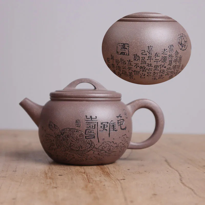 Deyuanchang Yixing Purple Clay Pot Handmade Raw Ore Green Gray Purple Han Tile Aid Chen Liping Semi-Handmade