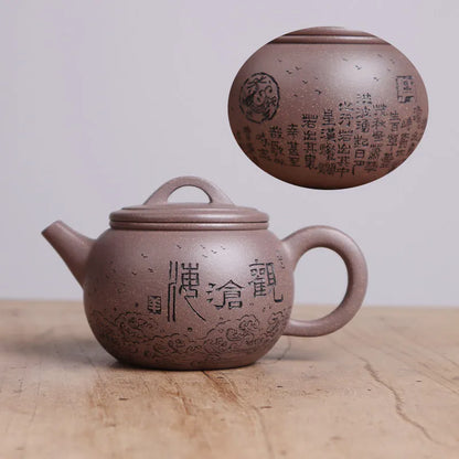 Deyuanchang Yixing Purple Clay Pot Handmade Raw Ore Green Gray Purple Han Tile Aid Chen Liping Semi-Handmade
