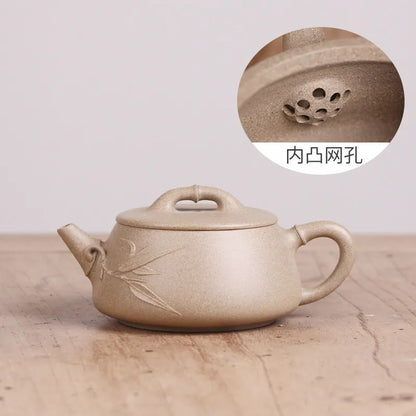 Deyuanchang Yixing Purple Clay Pot Handmade Raw Ore Green Section Tile Shipiao Teapot Senior Engineer Wu Shujuan Half-Handmade P