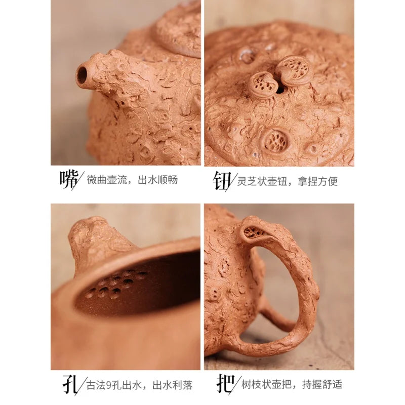 Deyuanchang Yixing Purple Clay Pot Handmade Raw Ore Old Segment Mud Ganoderma Lucidum Gongchun Pot Zhang Jianzhong Handmade