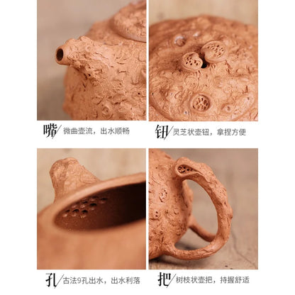 Deyuanchang Yixing Purple Clay Pot Handmade Raw Ore Old Segment Mud Ganoderma Lucidum Gongchun Pot Zhang Jianzhong Handmade