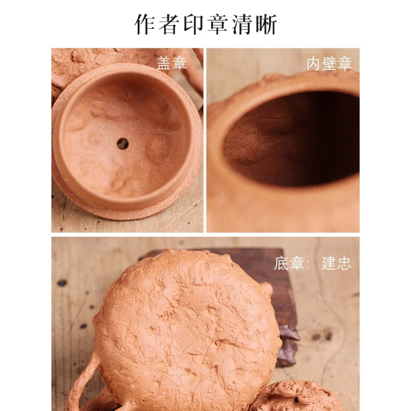 Deyuanchang Yixing Purple Clay Pot Handmade Raw Ore Old Segment Mud Ganoderma Lucidum Gongchun Pot Zhang Jianzhong Handmade