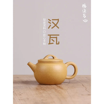 Deyuanchang Yixing Purple Clay Pot Handmade Raw Ore Pear Skin Mud Hanwa Pot Aid Chen Liping Semi-Handmade