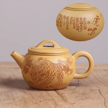 Deyuanchang Yixing Purple Clay Pot Handmade Raw Ore Pear Skin Mud Hanwa Pot Aid Chen Liping Semi-Handmade