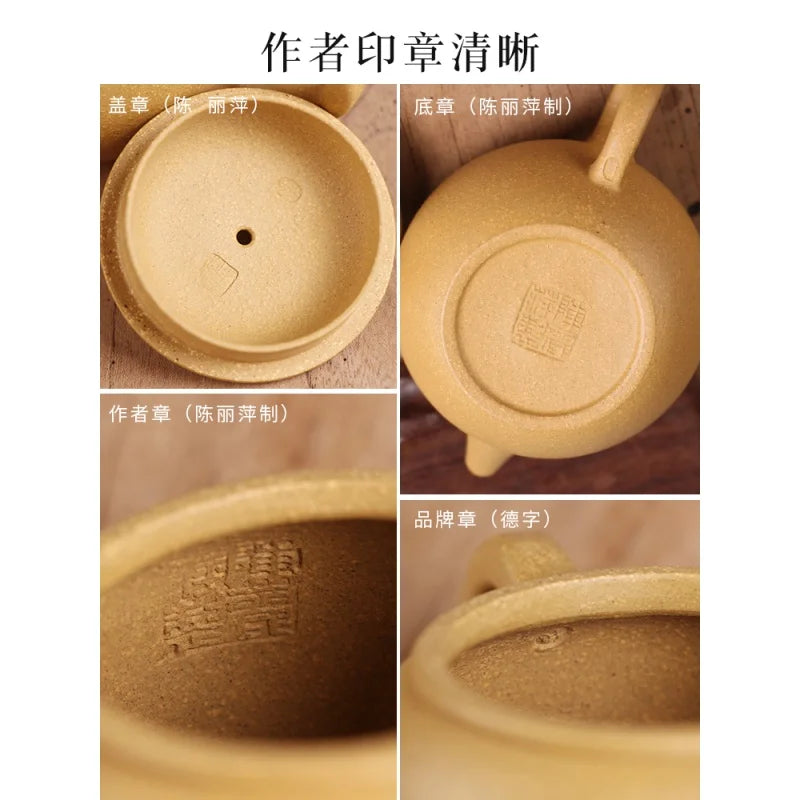 Deyuanchang Yixing Purple Clay Pot Handmade Raw Ore Pear Skin Mud Hanwa Pot Aid Chen Liping Semi-Handmade