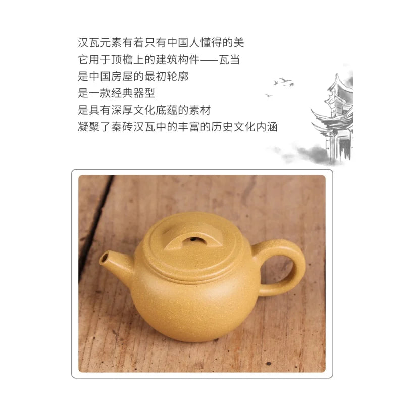 Deyuanchang Yixing Purple Clay Pot Handmade Raw Ore Pear Skin Mud Hanwa Pot Aid Chen Liping Semi-Handmade