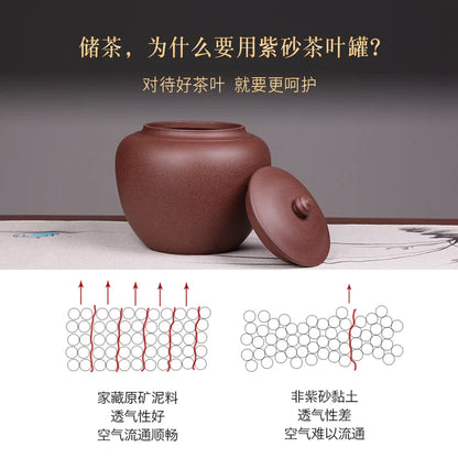 Deyuanchang Yixing Purple Sand Tea Caddy Big Belly Handmade Sealed Storage Jar Raw Ore Purple Sand