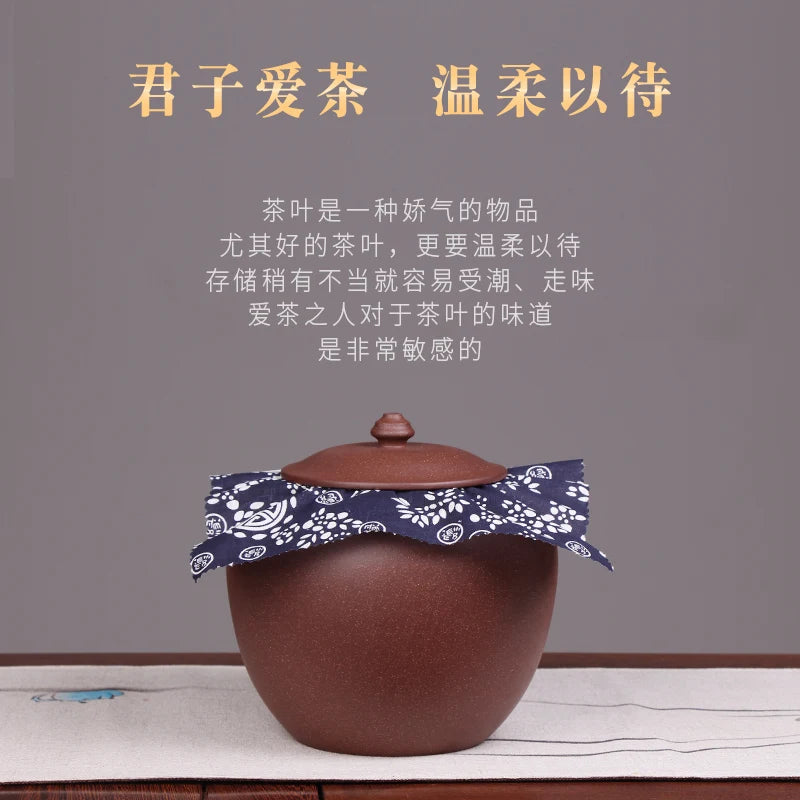 Deyuanchang Yixing Purple Sand Tea Caddy Big Belly Handmade Sealed Storage Jar Raw Ore Purple Sand