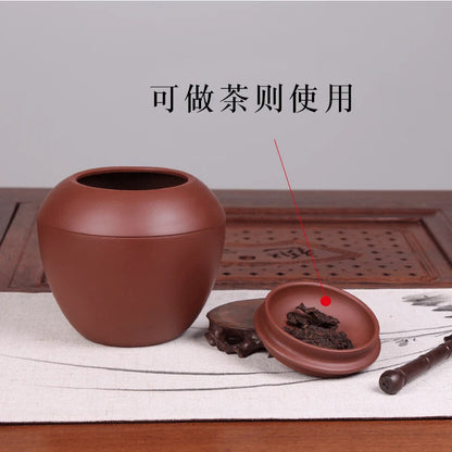 Deyuanchang Yixing Purple Sand Tea Caddy Earthen Jar Handmade Sealed Storage Jar Raw Ore Purple Clay