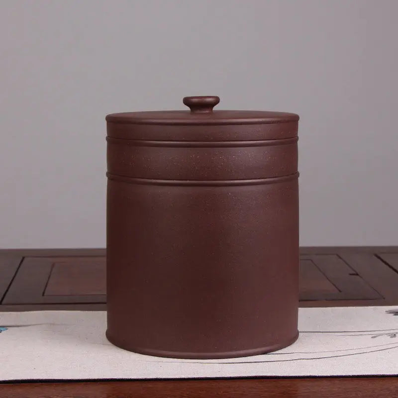 Deyuanchang Yixing Purple Sand Tea Caddy Pu'er Tea Tea Cookie Jar Handmade Sealed Storage Jar Raw Ore Purple Clay