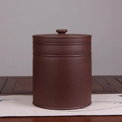 Deyuanchang Yixing Purple Sand Tea Caddy Pu'er Tea Tea Cookie Jar Handmade Sealed Storage Jar Raw Ore Purple Clay