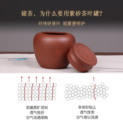 Deyuanchang Yixing Purple Sand Tea Caddy Qingfeng Handmade Sealed Storage Jar Raw Ore Purple Clay Segment Mud