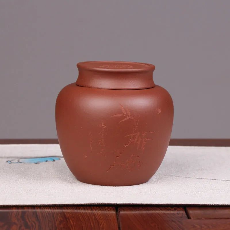 Deyuanchang Yixing Purple Sand Tea Caddy Qingfeng Handmade Sealed Storage Jar Raw Ore Purple Clay Segment Mud