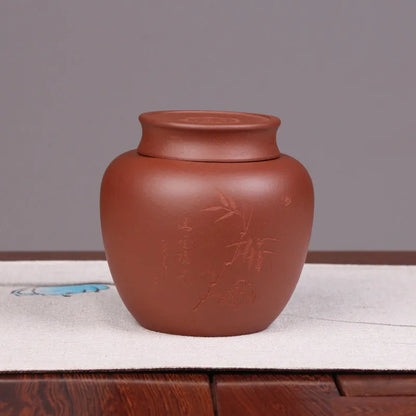 Deyuanchang Yixing Purple Sand Tea Caddy Qingfeng Handmade Sealed Storage Jar Raw Ore Purple Clay Segment Mud