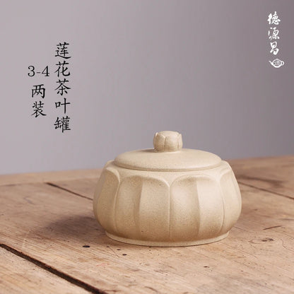 Deyuanchang Yixing Purple Sand Tea Set Handmade Purple Sand Lotus Tea Pot Kung Fu Tea Ceremony Supplies Tea container