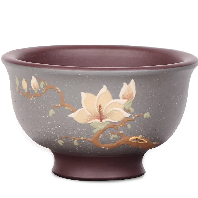 Deyuanchang Yixing Purple Sand Tea Tasting Cup Master Cup Magnolia Pressure Bottle Handmade Kung Fu Single Tea Cup Tea Cup