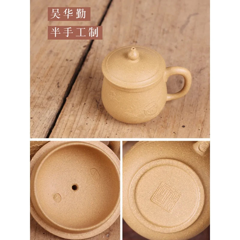 Deyuanchang Yixing Raw Ore Boccaro Cup Small Cadre Cup Handmade Purple Sand Cup with Handle Tea Master Cup