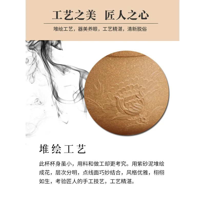 Deyuanchang Yixing Raw Ore Boccaro Cup Small Cadre Cup Handmade Purple Sand Cup with Handle Tea Master Cup