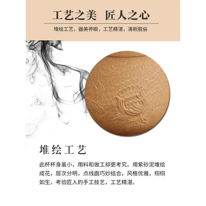 Deyuanchang Yixing Raw Ore Boccaro Cup Small Cadre Cup Handmade Purple Sand Cup with Handle Tea Master Cup