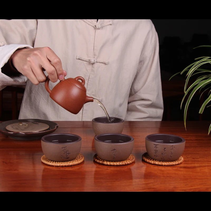 Deyuanchang Yixing Zisha Cup Handmade Master Cup Custom Lettering Tea Cup Kung Fu Tea Cup Single Tea Cup