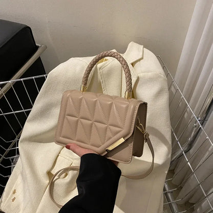 Diamond Bag Women 2024 New Portable Small Square Bag Chain Solid Color Single Shoulder Crossbody Bag Luxury Designer Handbag