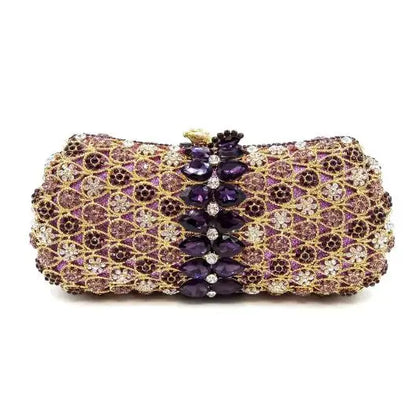 Diamond Bags Rhinestone Crystal Clutch Purse Gold Metal Evening Wedding Bridesmaid Handbags New100% Handmade Women