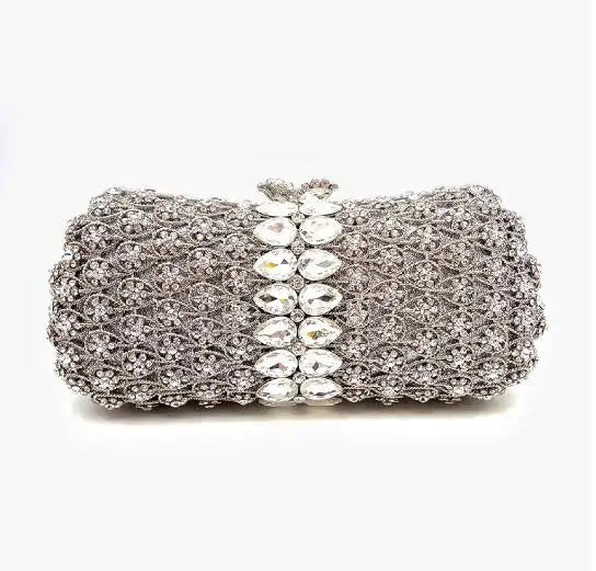 Diamond Bags Rhinestone Crystal Clutch Purse Gold Metal Evening Wedding Bridesmaid Handbags New100% Handmade Women
