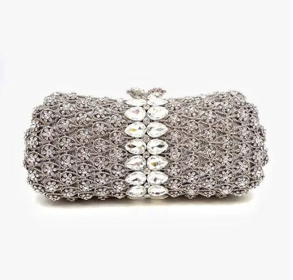 Diamond Bags Rhinestone Crystal Clutch Purse Gold Metal Evening Wedding Bridesmaid Handbags New100% Handmade Women