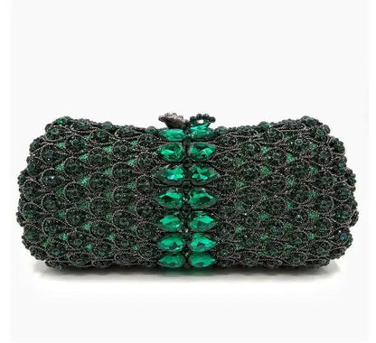 Diamond Bags Rhinestone Crystal Clutch Purse Gold Metal Evening Wedding Bridesmaid Handbags New100% Handmade Women