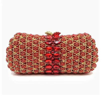Diamond Bags Rhinestone Crystal Clutch Purse Gold Metal Evening Wedding Bridesmaid Handbags New100% Handmade Women