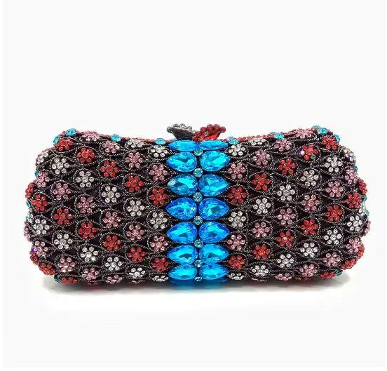 Diamond Bags Rhinestone Crystal Clutch Purse Gold Metal Evening Wedding Bridesmaid Handbags New100% Handmade Women