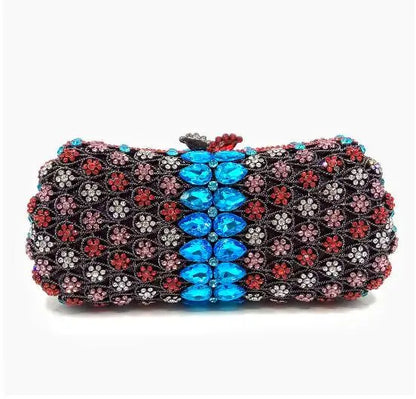 Diamond Bags Rhinestone Crystal Clutch Purse Gold Metal Evening Wedding Bridesmaid Handbags New100% Handmade Women