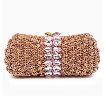 Diamond Bags Rhinestone Crystal Clutch Purse Gold Metal Evening Wedding Bridesmaid Handbags New100% Handmade Women