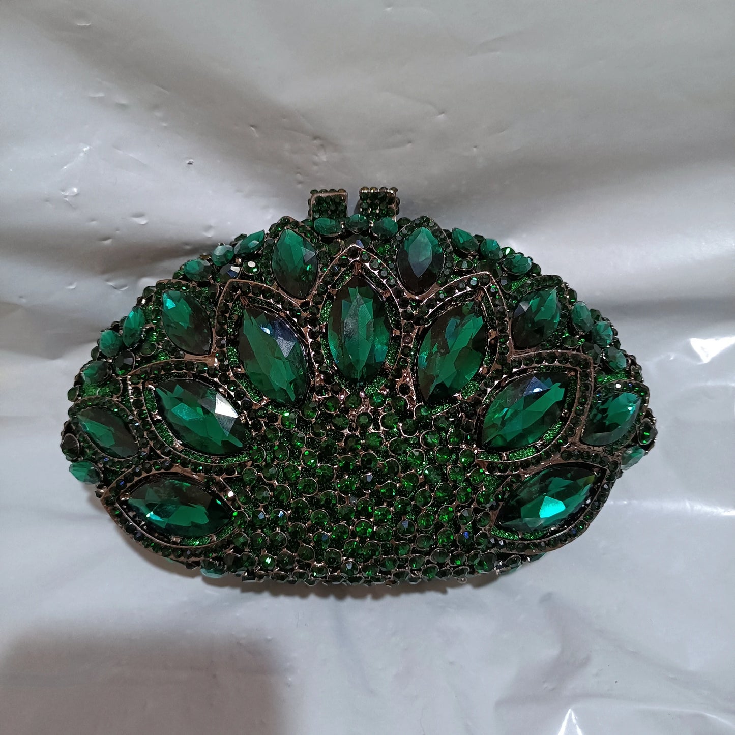 Diamond Green Blue Ladies Hollow Flower Handbag Woman Wedding Bridal Party Bag Crystal Stone Floral Dinner Gala Birthday Purse