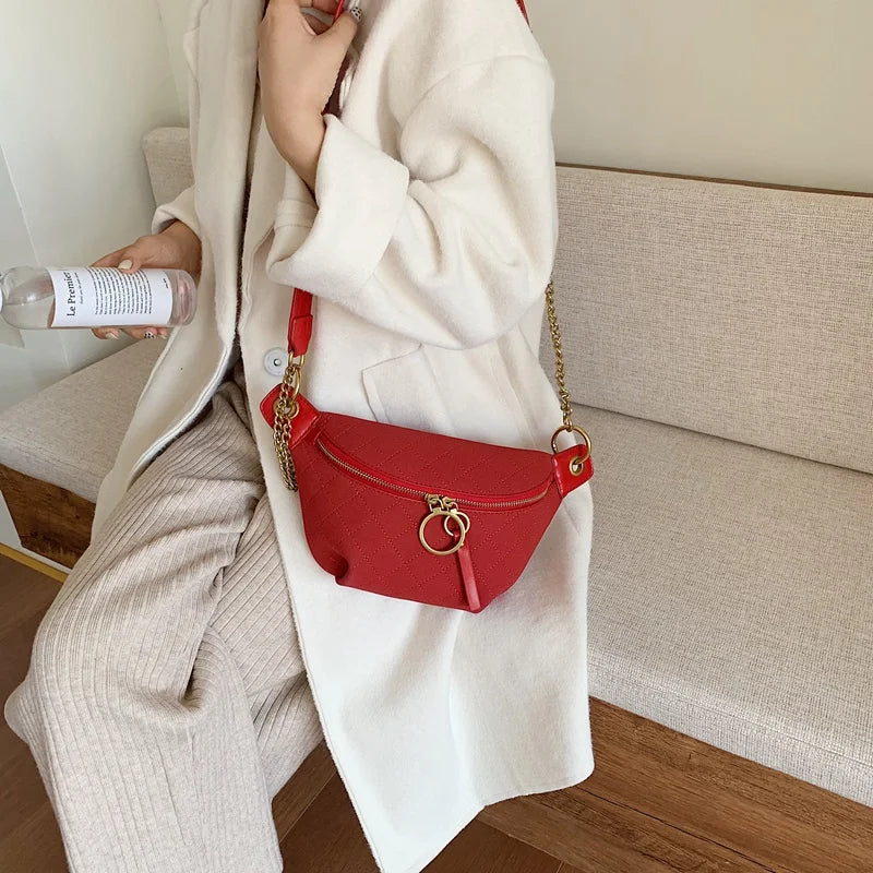 Diamond Lattice Designer PU Leather Crossbody Bags For Women 2019 Chain Small Shoulder Messenger Bag Lady Handbags and Purses